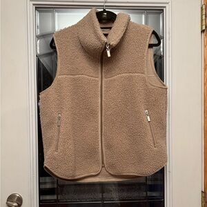 Women's Tan Sherpa Vest